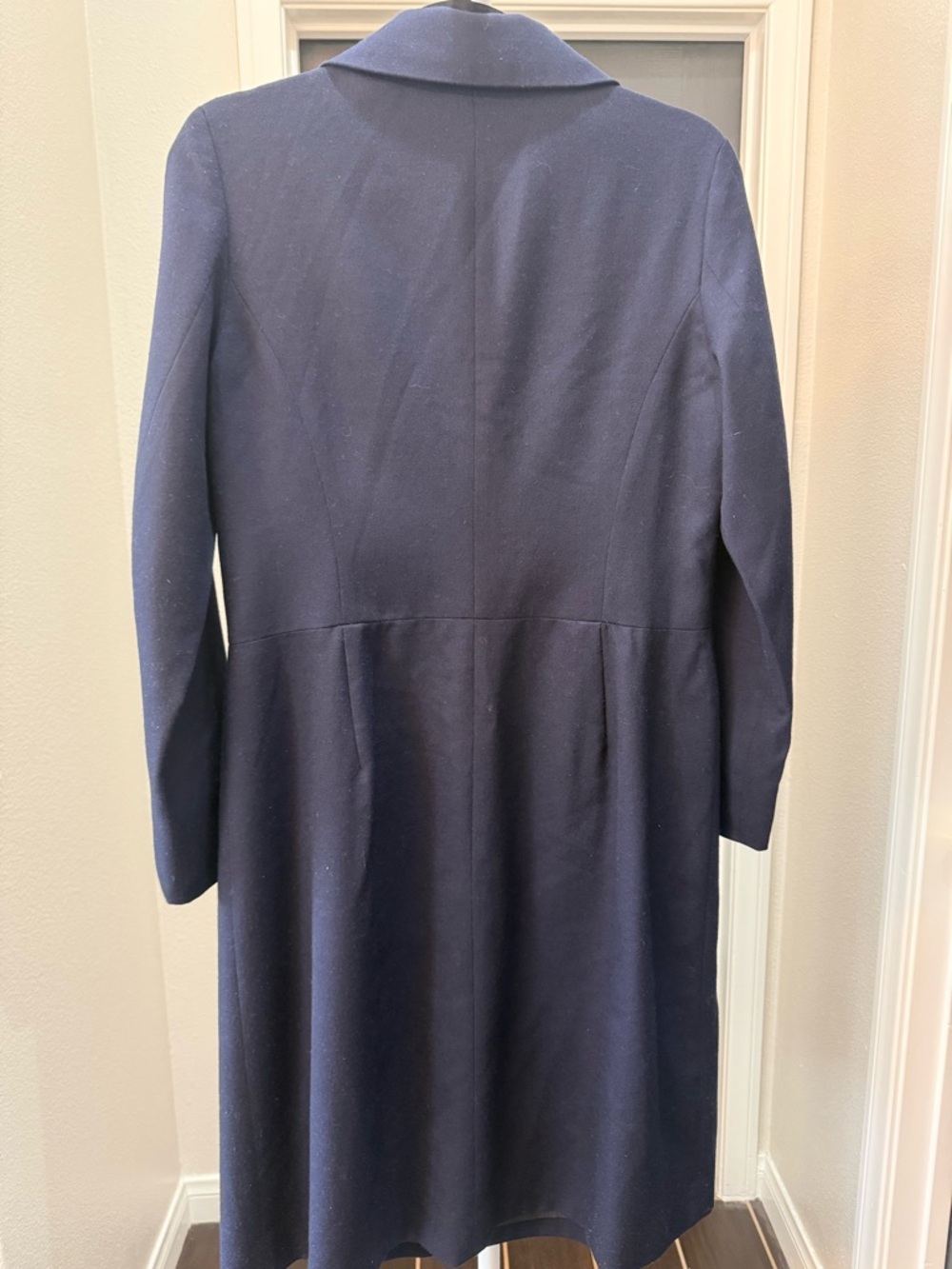 Pendleton Navy Double-Breasted Wool Trench Coat - Picture 2 of 7